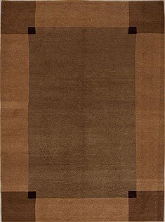 Pakistani Pishavar Brown Rectangle 6x9 ft Wool Carpet 13686