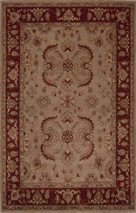 Pishavar Grey Hand Knotted 55 X 83 Area Rug 251-13687 Image 0