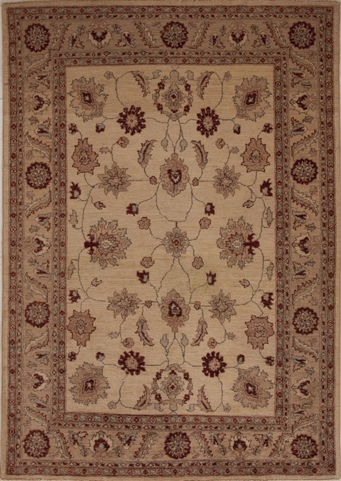 Pishavar Beige Hand Knotted 55 X 79 Area Rug 251-13689 Image 0