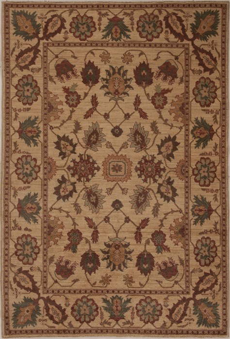 Pishavar Beige Hand Knotted 55 X 80 Area Rug 251-13694 Image 0