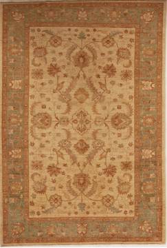 Pishavar Beige Hand Knotted 6'6" X 9'9"  Area Rug 251-13701