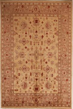 Pishavar Beige Hand Knotted 6'9" X 10'0"  Area Rug 251-13703