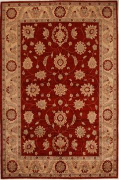 Pakistani Pishavar Red Rectangle 7x10 ft Wool Carpet 13708