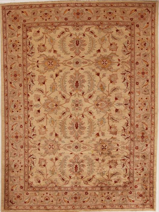 Pishavar Beige Hand Knotted 72 X 98 Area Rug 251-13711 Image 0