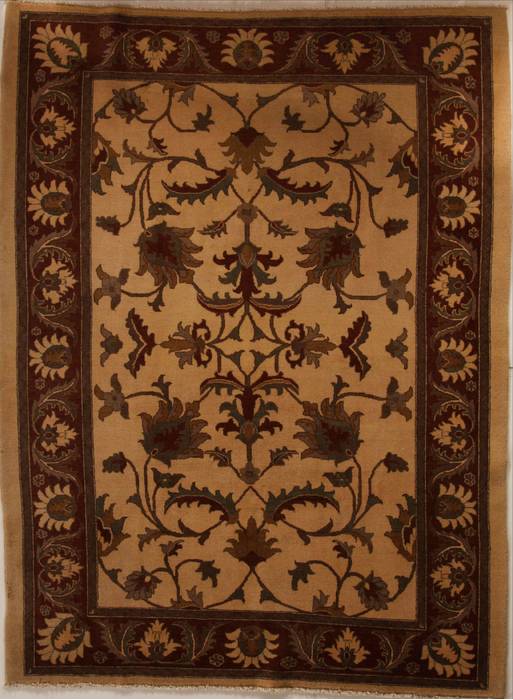 Pishavar Beige Hand Knotted 79 X 106  Area Rug 251-13713 Image 0
