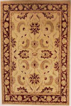 Pishavar Beige Hand Knotted 6'6" X 9'11"  Area Rug 251-13716