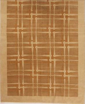 Pakistani Pishavar Beige Rectangle 6x9 ft Wool Carpet 13717