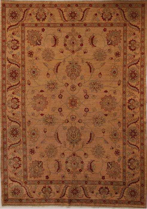 Pishavar Beige Hand Knotted 611 X 99 Area Rug 251-13719 Image 0