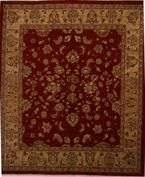 Pishavar Red Hand Knotted 83 X 99 Area Rug 251-13723 Image 0