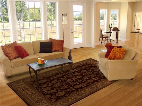 Pishavar Red Hand Knotted 83 X 100 Area Rug 251-13725 Image 4
