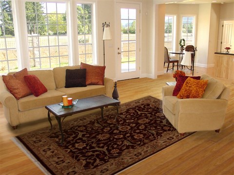 Pishavar Red Hand Knotted 80 X 99 Area Rug 251-13733 Image 4
