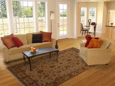 Pishavar Beige Hand Knotted 82 X 99 Area Rug 251-13738 Image 4