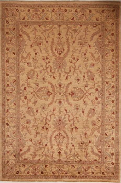 Pishavar Beige Hand Knotted 70 X 106  Area Rug 251-13740 Image 0