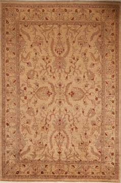 Pishavar Beige Hand Knotted 7'0" X 10'6"  Area Rug 251-13740