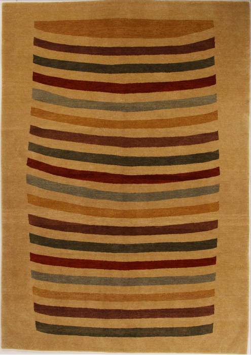 Pishavar Beige Hand Knotted 69 X 96  Area Rug 251-13744 Image 0