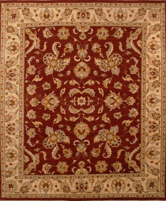 Pishavar Red Hand Knotted 83 X 96  Area Rug 251-13745 Image 0