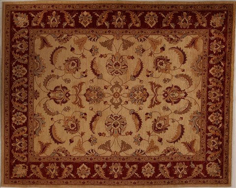 Pishavar Beige Hand Knotted 80 X 100  Area Rug 251-13752 Image 0