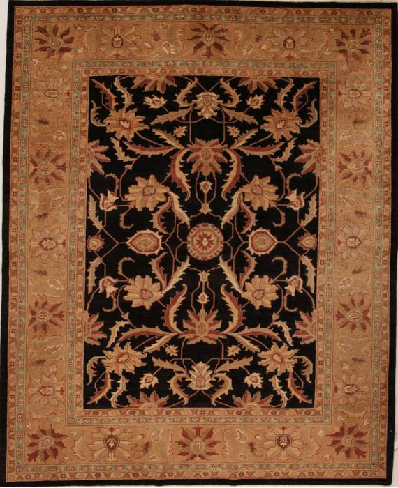 Pishavar Black Hand Knotted 80 X 99 Area Rug 251-13757 Image 0