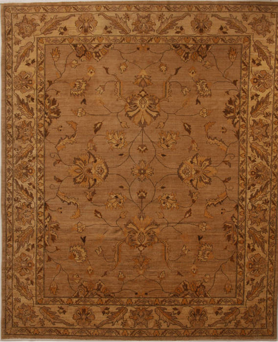 Pishavar Beige Hand Knotted 82 X 99 Area Rug 251-13758 Image 0