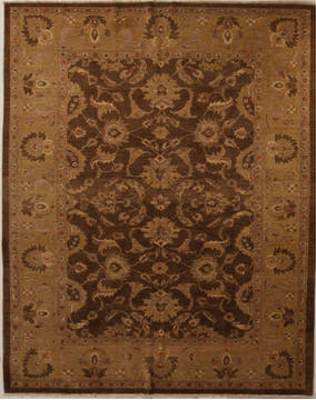 Pakistani Pishavar Brown Rectangle 8x10 ft Wool Carpet 13761