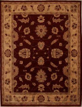 Pakistani Pishavar Red Rectangle 7x9 ft Wool Carpet 13775