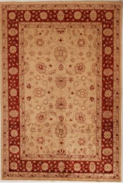 Pishavar Beige Hand Knotted 6'8" X 9'11"  Area Rug 251-13777