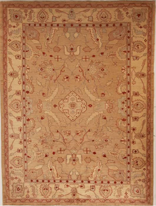 Pishavar Beige Hand Knotted 70 X 96  Area Rug 251-13780 Image 0