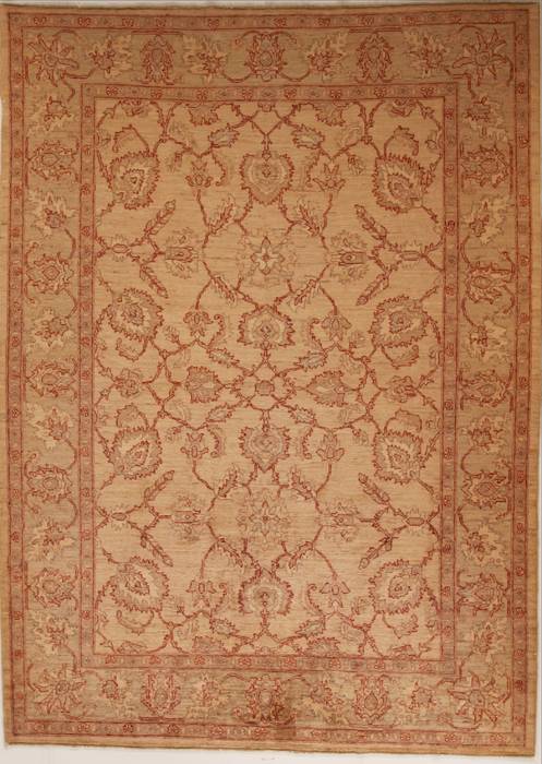 Pishavar Beige Hand Knotted 611 X 95  Area Rug 251-13781 Image 0