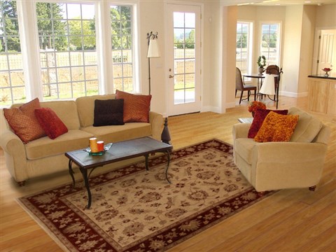 Pishavar Beige Hand Knotted 82 X 99 Area Rug 251-13786 Image 4