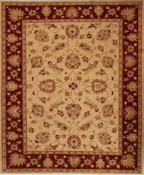 Pishavar Beige Hand Knotted 8'2" X 9'9"  Area Rug 251-13786