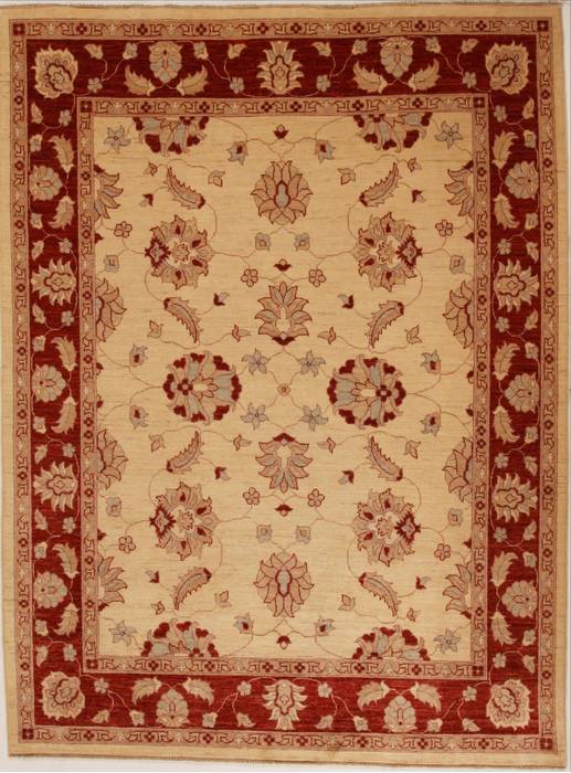 Pishavar Beige Hand Knotted 69 X 90  Area Rug 251-13787 Image 0