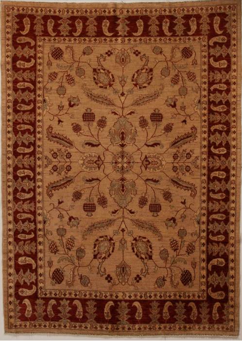 Pishavar Beige Hand Knotted 70 X 99  Area Rug 251-13789 Image 0