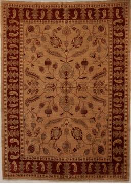 Pishavar Beige Hand Knotted 7'0" X 9'9"  Area Rug 251-13789