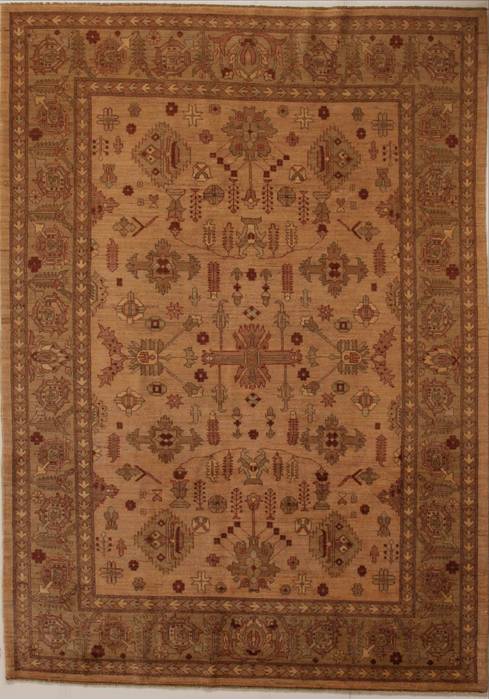 Pishavar Beige Hand Knotted 69 X 96  Area Rug 251-13790 Image 0