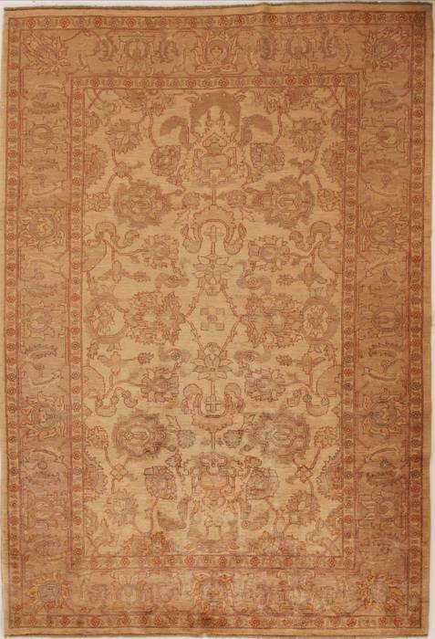 Pishavar Beige Hand Knotted 69 X 911 Area Rug 251-13791 Image 0