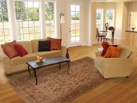 Pishavar Beige Hand Knotted 80 X 98 Area Rug 251-13794 Image 4