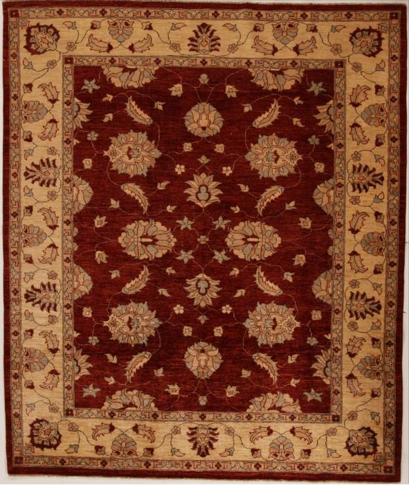 Pishavar Red Hand Knotted 78 X 92  Area Rug 251-13795 Image 0