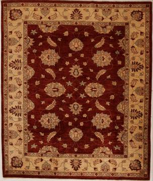 Pishavar Red Hand Knotted 7'8" X 9'2"  Area Rug 251-13795