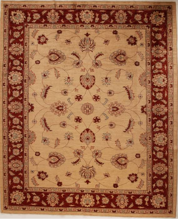 Pishavar Beige Hand Knotted 82 X 99 Area Rug 251-13796 Image 0