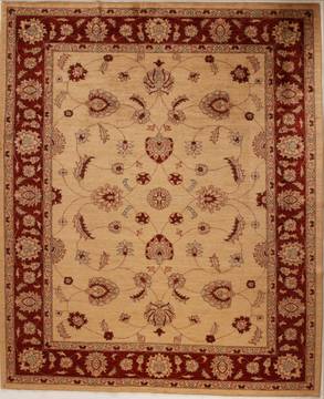 Pishavar Beige Hand Knotted 8'2" X 9'9"  Area Rug 251-13796