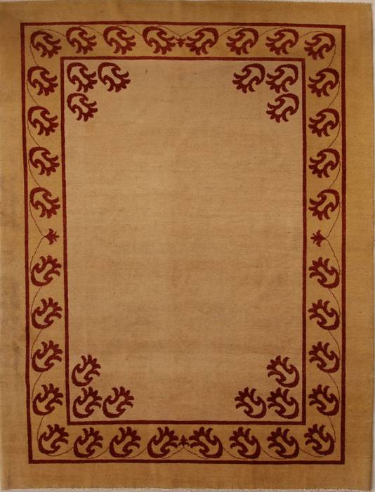 Pishavar Beige Hand Knotted 69 X 93  Area Rug 251-13799 Image 0