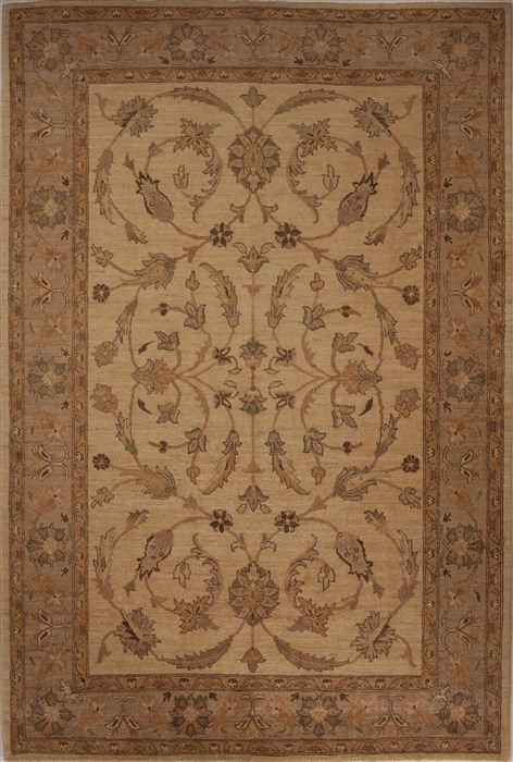Pishavar Beige Hand Knotted 68 X 910 Area Rug 251-13802 Image 0