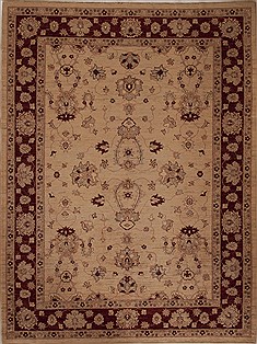 Pishavar Beige Hand Knotted 7'0" X 9'6"  Area Rug 251-13806
