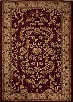 Pakistani Pishavar Red Rectangle 7x9 ft Wool Carpet 13807