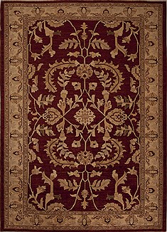 Pakistani Pishavar Red Rectangle 7x9 ft Wool Carpet 13807