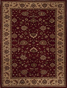 Pakistani Pishavar Red Rectangle 7x9 ft Wool Carpet 13812