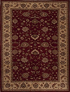 Pakistani Pishavar Red Rectangle 7x9 ft Wool Carpet 13812