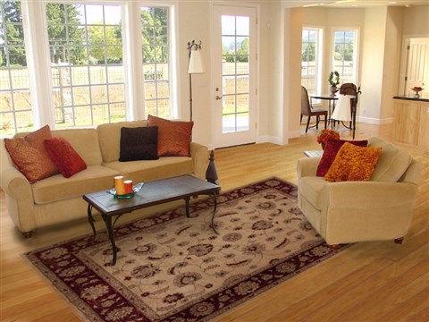 Pishavar Beige Hand Knotted 79 X 99  Area Rug 251-13813 Image 4