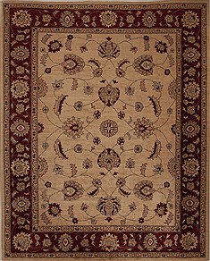 Pishavar Beige Hand Knotted 7'9" X 9'9"  Area Rug 251-13813
