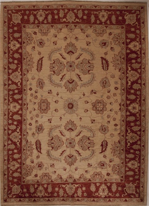 Pishavar Beige Hand Knotted 70 X 99 Area Rug 251-13816 Image 0